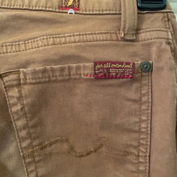 7 For All Mankind Gwenevere Size 25 Brown Cotton Spandex Skinny NICE - Picture 4 of 5
